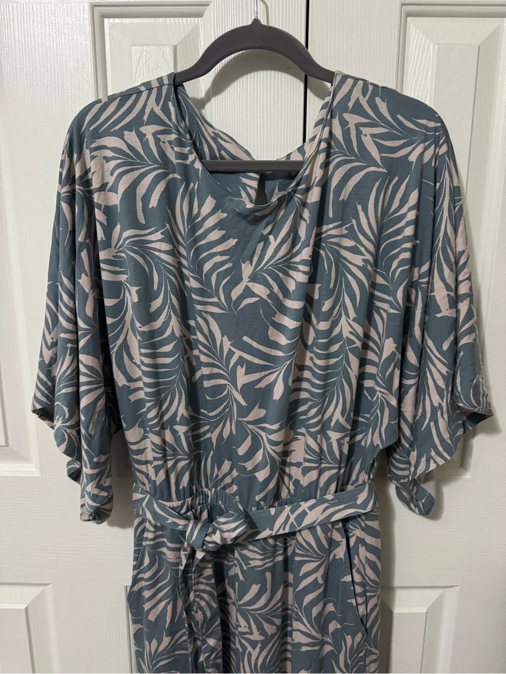 NWT Garnet Hill Prato Knit Jumpsuit | Tropical Boho Resort Coastal, Medium